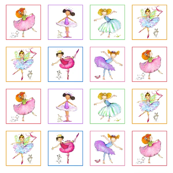 Little Ballerinas - Block Panel - Elizabeth's Studio - 1831WHITE