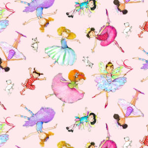Elizabeth's Studio - Little Ballerinas - Tossed Ballerinas Pink - 1832PINK