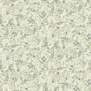 Makower - Fooxwood - Wildflower Green on Cream - 017/GQ