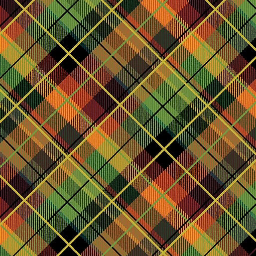 Gather Together - Plaid Green Brown - Benartex - 14458-43