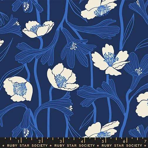 Moda - Water - Water Flowers Navy - Ruby Star Society - RS5133 14