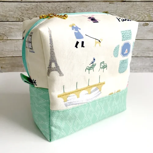 Reißverschlusstasche - Boxy Bag - Reiseapotheke - Paris / Mint
