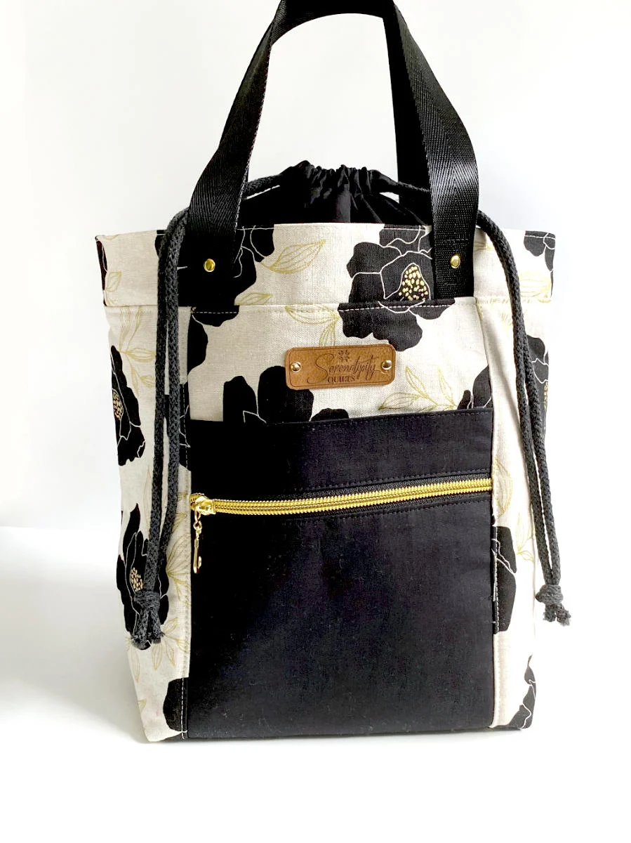 Projekttasche "Firefly" - Schwarz, Creme & Gold