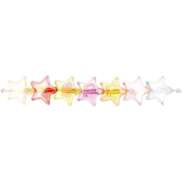 Sternchen-Perlen irisierend bunt - 14 x 5 mm - Rico Design