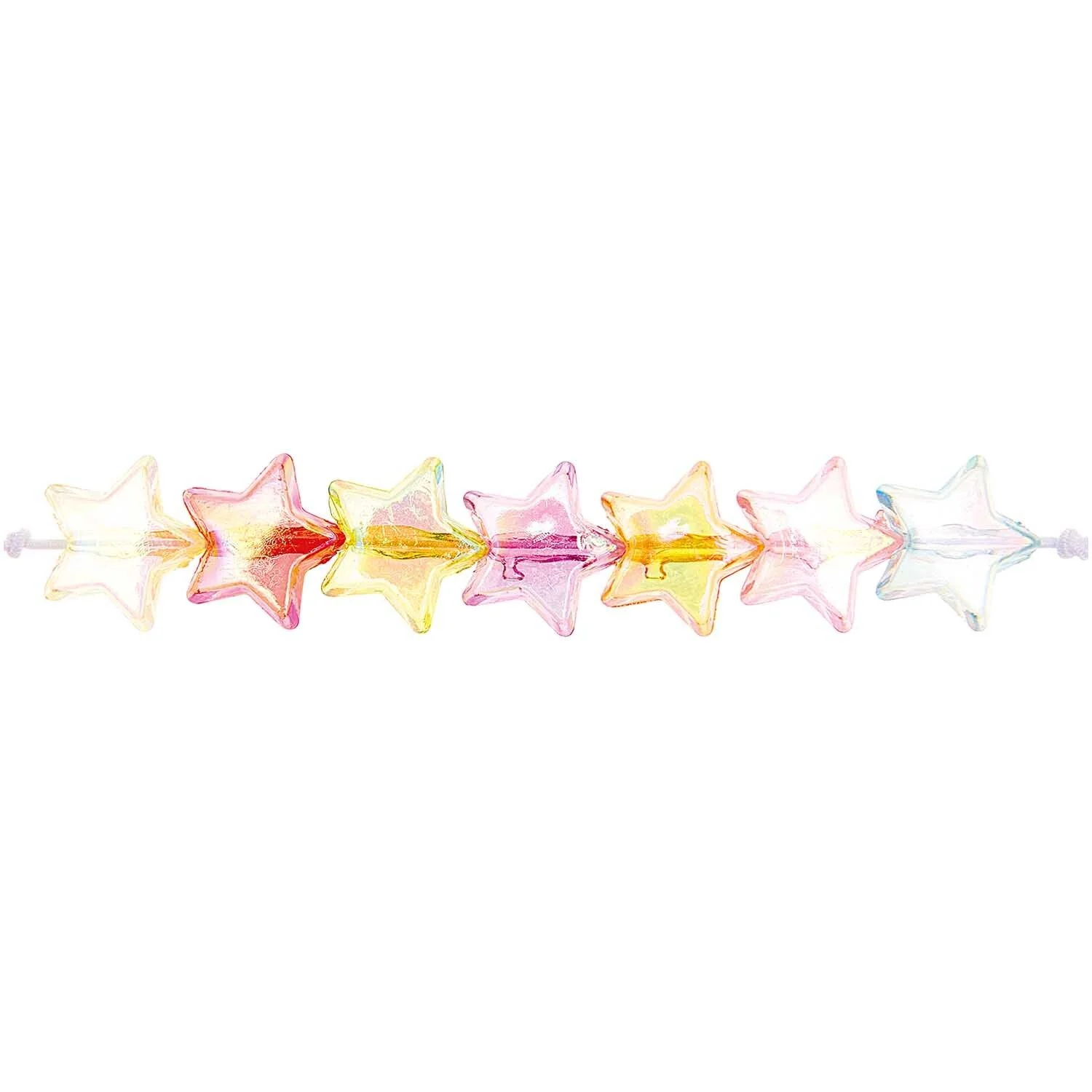 Sternchen-Perlen irisierend bunt - 14 x 5 mm - Rico Design