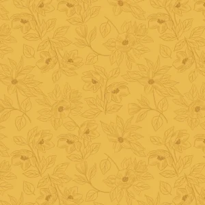 Color Me Pretty - Flora Mustard - Andover - 1180Y