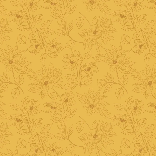 Color Me Pretty - Flora Mustard - Andover - 1180Y
