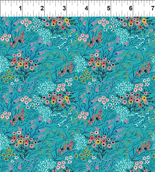 Whimsy 15 Teal - In the Beginning Fabrics - 15WMS1