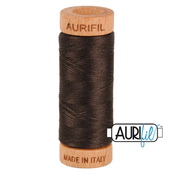 Baumwoll-Garn - Aurifil - 80wt / 280m - Very Dark Bark - 1130