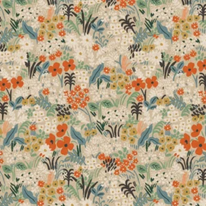Rifle Paper Co. - Bon Voyage - Meadow - Flax Multi Unbleached Canvas Metallic Fabric - Cotton + Steel - RP204-FM10UC