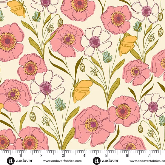 Meadow Walk - Poppies Cream - Andover - 1337L