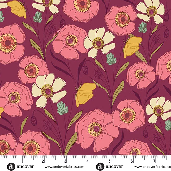 Meadow Walk - Poppies Raspberry - Andover - 1337P