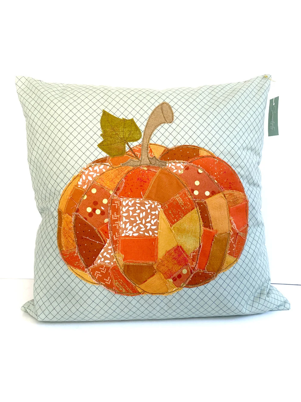 Patchwork-Kissenhülle - Kürbis