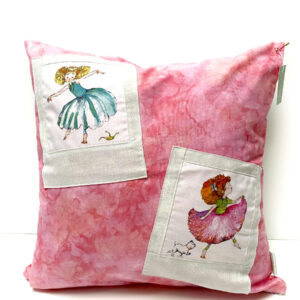 Patchwork-Kissenhülle - Ballerinas Rosa