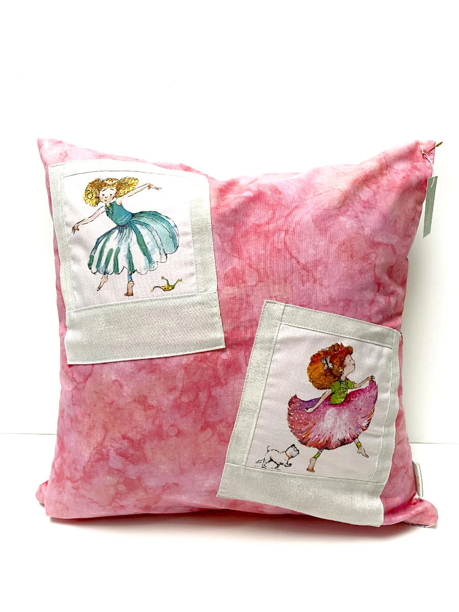 Patchwork-Kissenhülle - Ballerinas Rosa