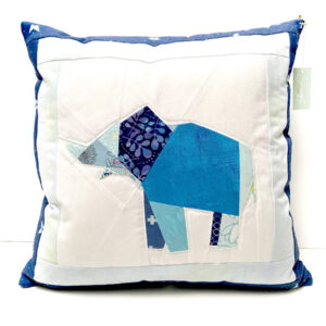 Patchwork-Kissenhülle - Origami Elefant