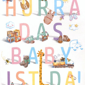 Grußkarte - Hurra das Baby ist da