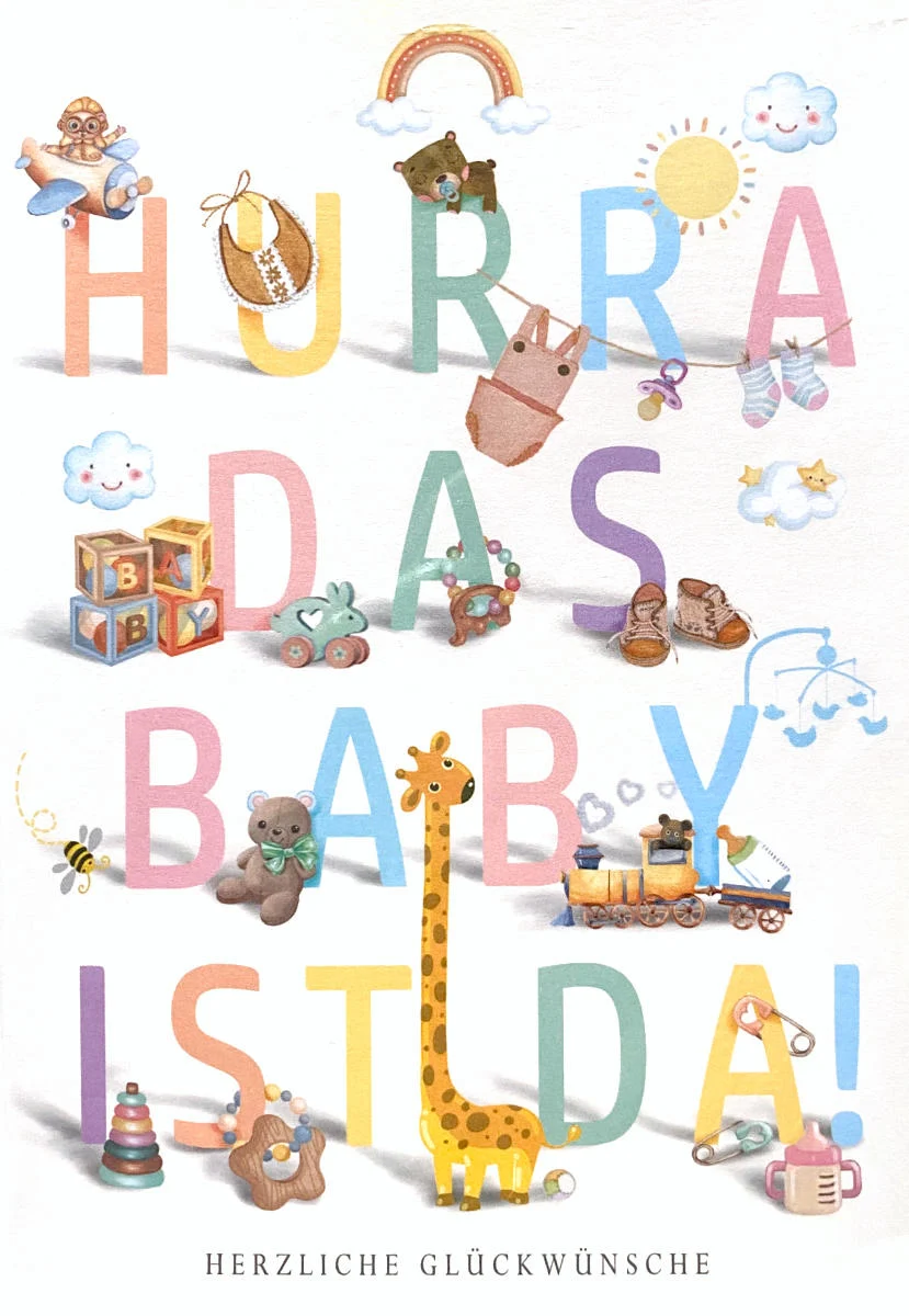 Grußkarte - Hurra das Baby ist da