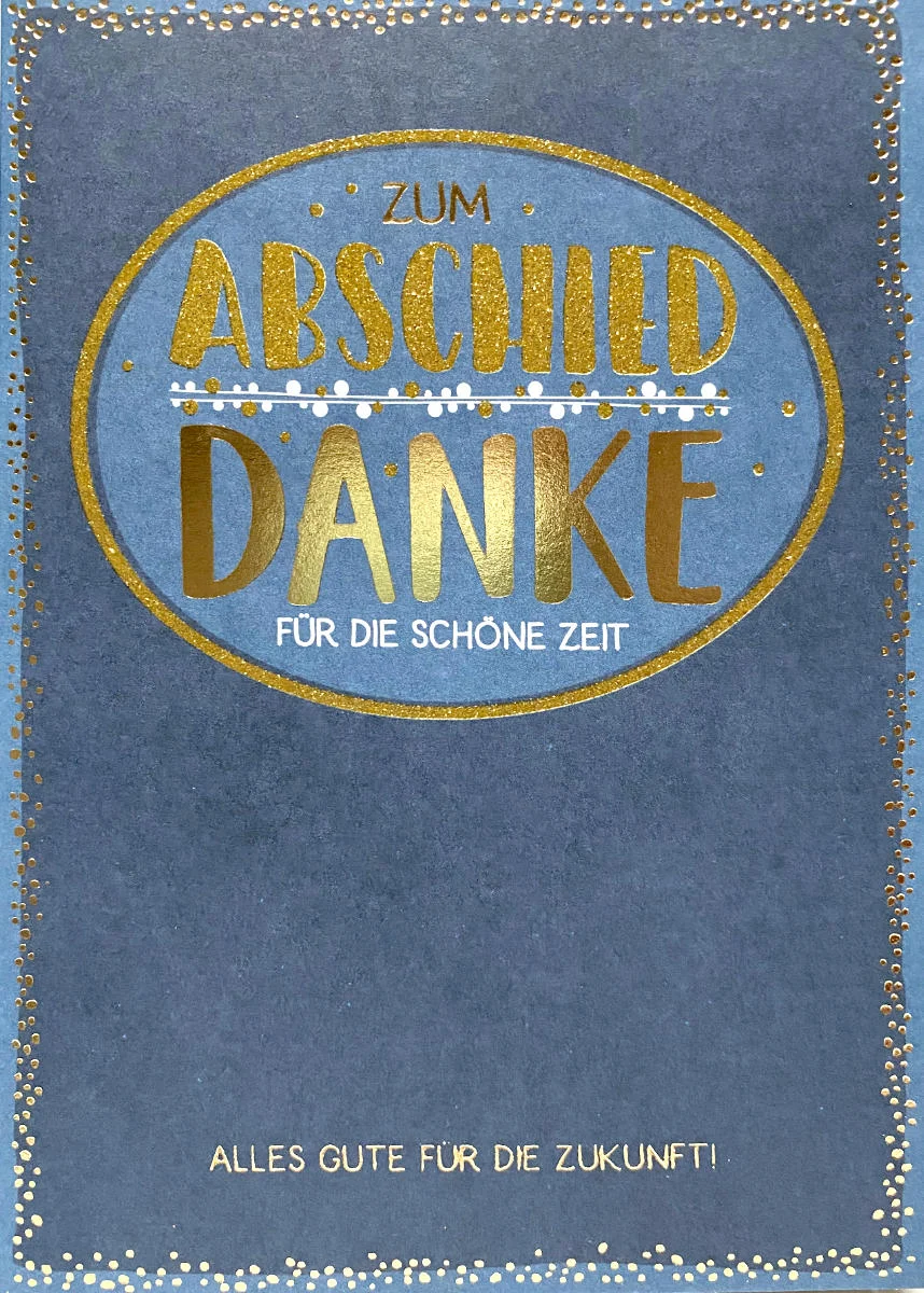 Grußkarte - Zum Abschied Danke für die schöne Zeit