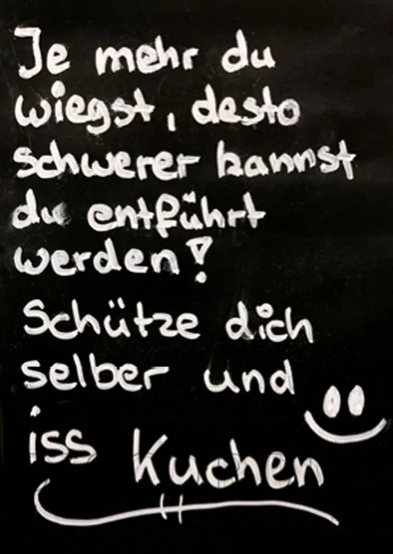 Postkarte - Je mehr du wiegst ...