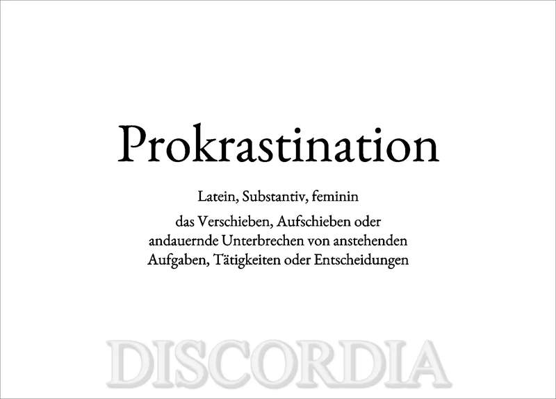 Postkarte - Prokrastination