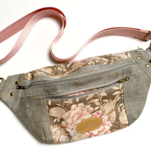 Bauchtasche - Crossbody Bag - grau/rosa - medium