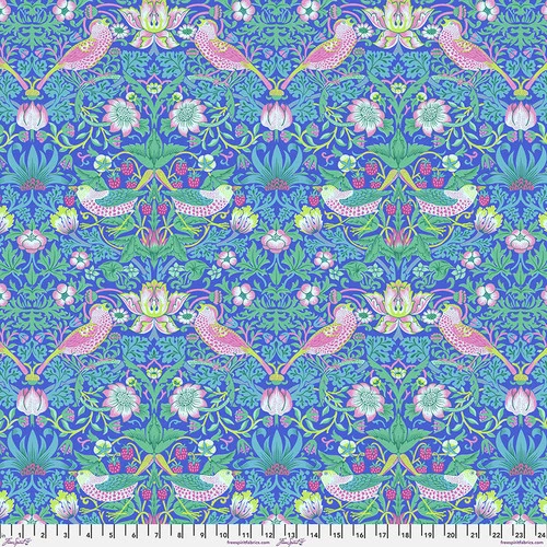 Kaffe Fassett x Morris & Co. - Strawberry Thief Blue - FreeSpirit Fabrics - PWKW013.BLUE