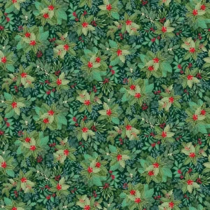Good Tidings - Holly Bush Dark Green - Makower - 107/G9