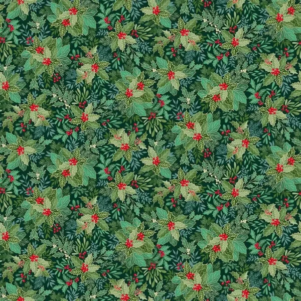 Good Tidings - Holly Bush Dark Green - Makower - 107/G9
