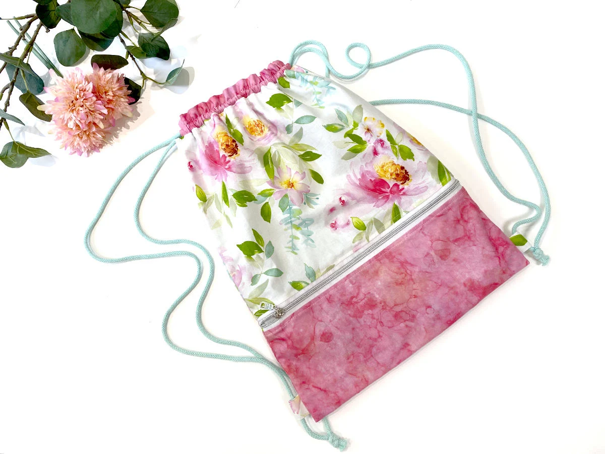 Turnbeutel-Rucksack - Rosen - groß