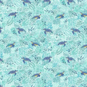 Deep Blue Sea - Turtles White - Makower - 143_W