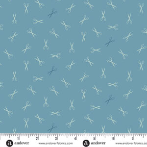 Sewing Bird - Scissors Azure - Andover Fabrics - 1612B