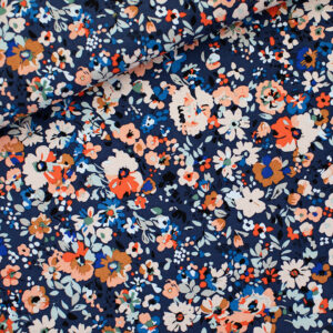 Flower Joy - Oceana Blau - Baumwolle Canvas Gabardine Twill - See You At Six