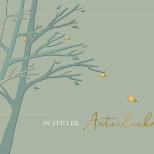 Trauerkarte - In stiller Anteilnahme - Goldene Blätter