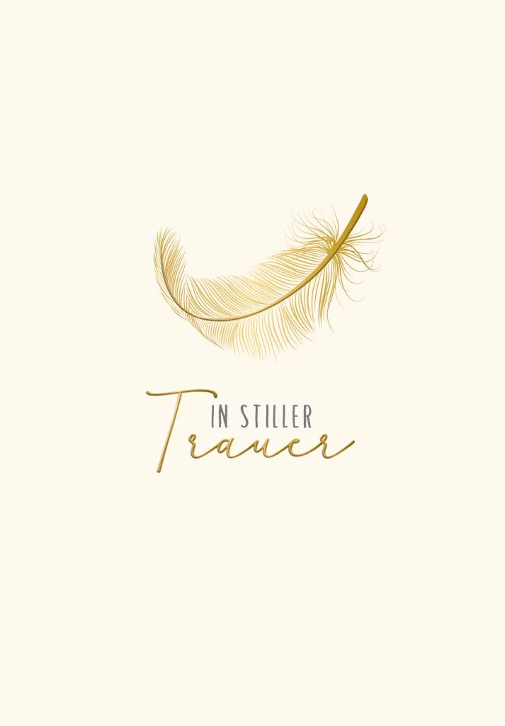 Trauerkarte - In stiller Trauer - Feder
