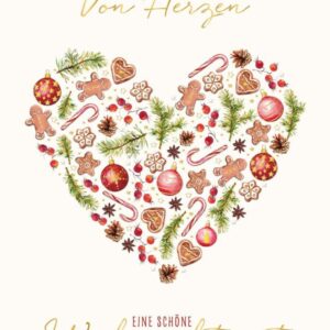 Weihnachtskarte - Von Herzen eine schöne Weihnachtszeit