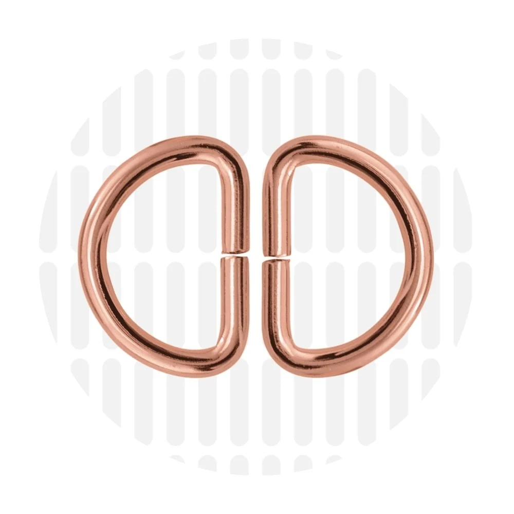 D-Ringe 25 mm 2er-Set - Roségold - ZipperZoo