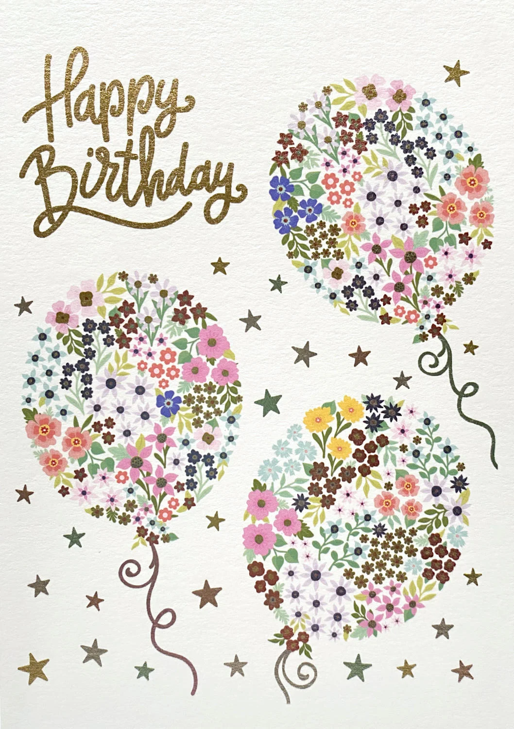 Postkarte - Happy Birthday - Luftballons aus Blumen