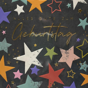 Grußkarte - Alles Gute zum Geburtstag - Bunte Sterne