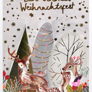 Weihnachtskarte - Ein schönes Weihnachtsfest - Rehe