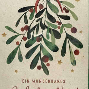 Weihnachtskarte - Ein wunderbares Weihnachtsfest - Mistelzweig