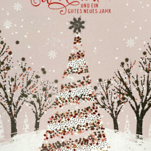 Weihnachtskarte - Frohe Weihnachten und ein gutes neues Jahr - Rosa Baum