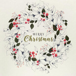 Weihnachtskarte - Merry Christmas - Beerenkranz