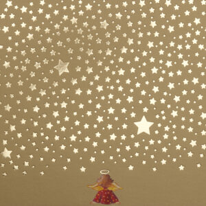 Postkarte - Engel unter Sternenhimmel