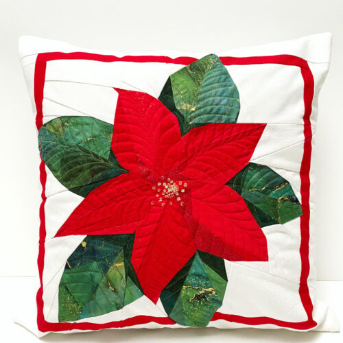 Weihnachtliche Kissenhülle - Poinsettia