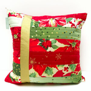 Weihnachtliche Kissenhülle - Easy Stripes / Poinsettia