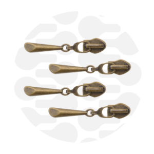 Schieber für Endlos-Reißverschluss #5 - Drop Altmessing - 4er Set - ZipperZoo