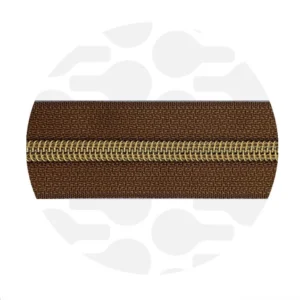 Endlos-Reißverschluss #5 - Tobacco Brown / Gold - 1-Meter-Zuschnitt - ZipperZoo