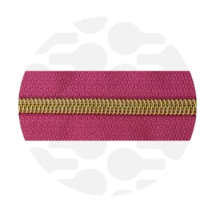 Endlos-Reißverschluss #5 - Radiant Magenta / Gold - 1-Meter-Zuschnitt - ZipperZoo