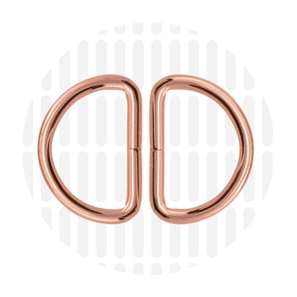 D-Ringe 32 mm 2er-Set - Roségold - ZipperZoo